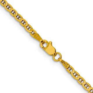 24" 10k Yellow Gold 2.4mm Flat Anchor Chain