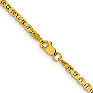 18" 10k Yellow Gold 2.4mm Flat Anchor Chain