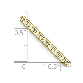 24" 10k Yellow Gold 2.4mm Flat Anchor Chain
