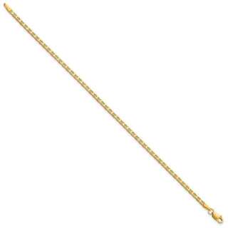 10" 10k Yellow Gold 2.4mm Flat Anchor Chain Anklet