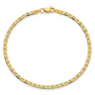 8" 10k Yellow Gold 2.4mm Flat Anchor Chain