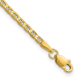 8" 10k Yellow Gold 2.4mm Flat Anchor Chain