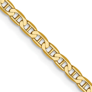 20" 10k Yellow Gold 2.4mm Flat Anchor Chain