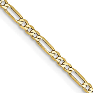 24" 10k Yellow Gold 1.75mm Flat Figaro Chain