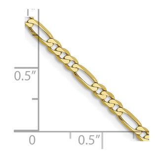 24" 10k Yellow Gold 2.75mm Flat Figaro Chain
