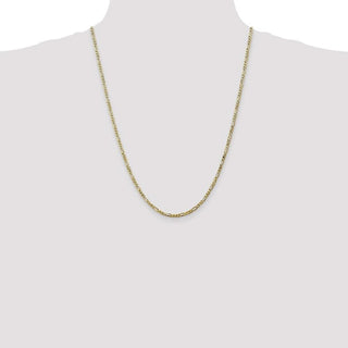 24" 10k Yellow Gold 2.75mm Flat Figaro Chain