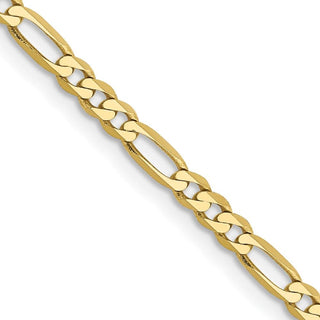 24" 10k Yellow Gold 2.75mm Flat Figaro Chain