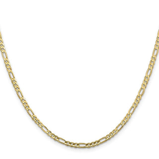 26" 10k Yellow Gold 3mm Flat Figaro Chain