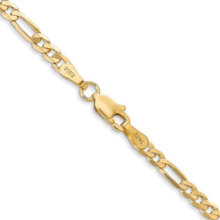 26" 10k Yellow Gold 3mm Flat Figaro Chain