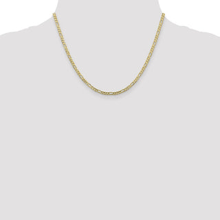 18" 10k Yellow Gold 3mm Flat Figaro Chain