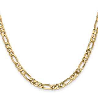 24" 10k Yellow Gold 4.75mm Flat Figaro Chain