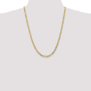 24" 10k Yellow Gold 4.75mm Flat Figaro Chain