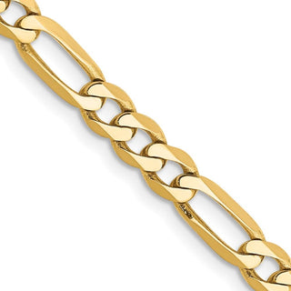 24" 10k Yellow Gold 4.75mm Flat Figaro Chain