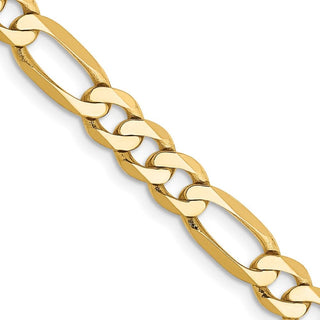 24" 10k Yellow Gold 5.25mm Flat Figaro Chain
