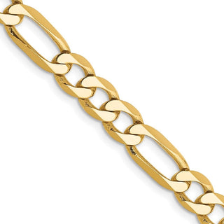 24" 10k Yellow Gold 6.25mm Flat Figaro Chain