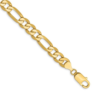9" 10k Yellow Gold 7.5mm Flat Figaro Chain