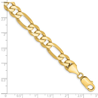 8" 10k Yellow Gold 8.75mm Flat Figaro Chain