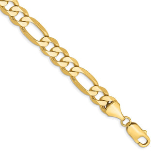 9" 10k Yellow Gold 8.75mm Flat Figaro Chain