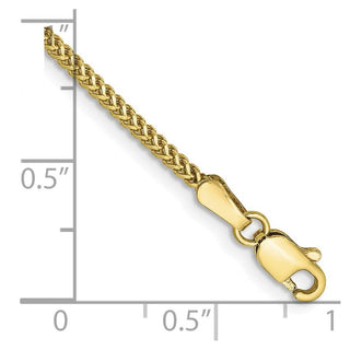 7" 10k Yellow Gold 1.3mm Franco Chain