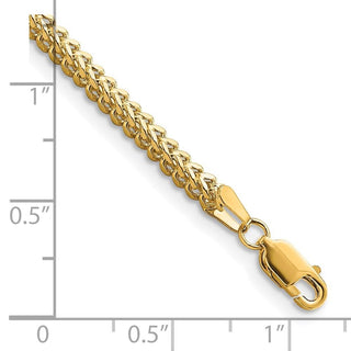 7" 10k Yellow Gold 2.3mm Franco Chain