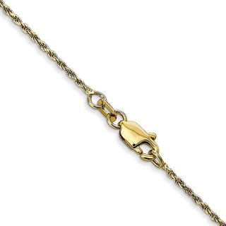 24" 10k Yellow Gold 1.15mm Diamond-cut Machine Made Rope Chain
