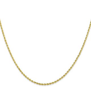 24" 10k Yellow Gold 1.5mm Diamond-cut Rope Chain