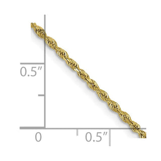 24" 10k Yellow Gold 1.5mm Diamond-cut Rope Chain