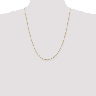 24" 10k Yellow Gold 1.5mm Diamond-cut Rope Chain