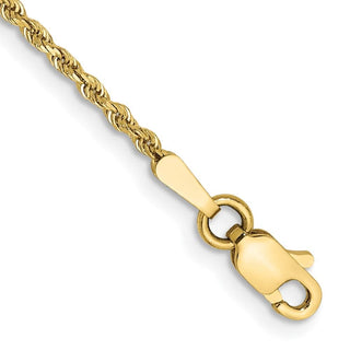 7" 10k Yellow Gold 1.5mm Diamond-cut Rope Chain