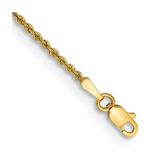 8" 10k Yellow Gold 1.50mm Regular Rope Chain