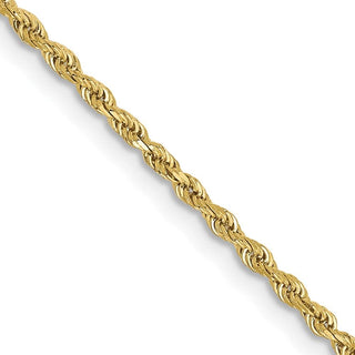 24" 10k Yellow Gold 1.5mm Diamond-cut Rope Chain