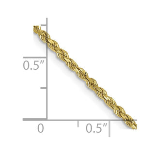 24" 10k Yellow Gold 1.75mm Diamond-cut Rope Chain