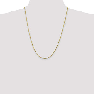 24" 10k Yellow Gold 1.75mm Diamond-cut Rope Chain