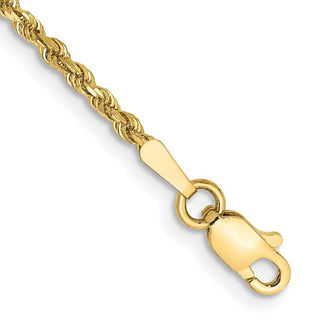 8" 10k Yellow Gold 1.75mm Diamond-cut Rope Chain