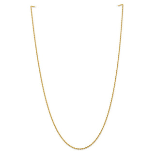 24" 10k Yellow Gold 2mm Regular Rope Chain