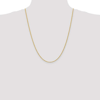 24" 10k Yellow Gold 2mm Regular Rope Chain