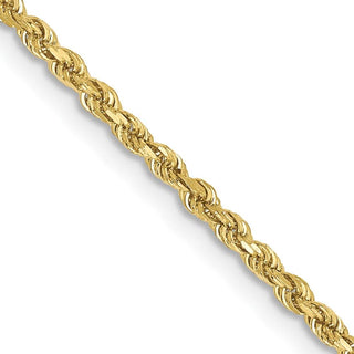 24" 10k Yellow Gold 1.75mm Diamond-cut Rope Chain