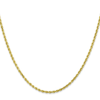 24" 10k Yellow Gold 2mm Diamond-cut Rope Chain