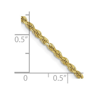 24" 10k Yellow Gold 2mm Diamond-cut Rope Chain