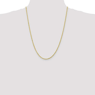 24" 10k Yellow Gold 2mm Diamond-cut Rope Chain