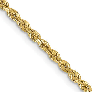 24" 10k Yellow Gold 2mm Diamond-cut Rope Chain