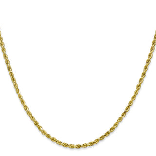 18" 10k Yellow Gold 2.25mm Diamond-cut Rope Chain
