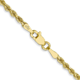 18" 10k Yellow Gold 2.25mm Diamond-cut Rope Chain