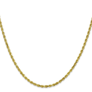 22" 10k Yellow Gold 2.25mm Diamond-cut Rope Chain