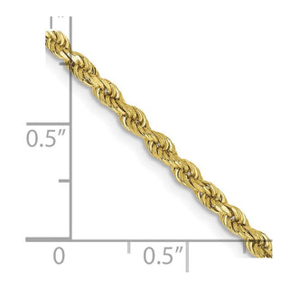 22" 10k Yellow Gold 2.25mm Diamond-cut Rope Chain