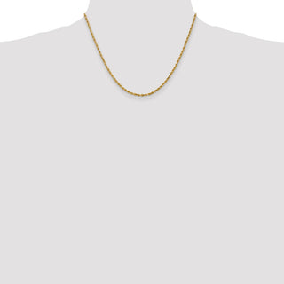 18" 10k Yellow Gold 2.25mm Diamond-cut Rope Chain
