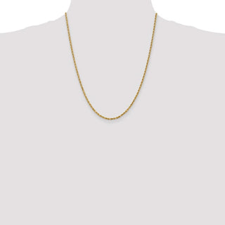 22" 10k Yellow Gold 2.25mm Diamond-cut Rope Chain
