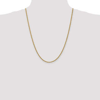 24" 10k Yellow Gold 2.5mm Regular Rope Chain