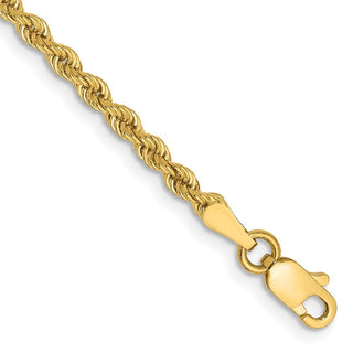 8" 10k Yellow Gold 2.5mm Regular Rope Chain