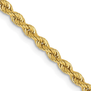 24" 10k Yellow Gold 2.5mm Regular Rope Chain
